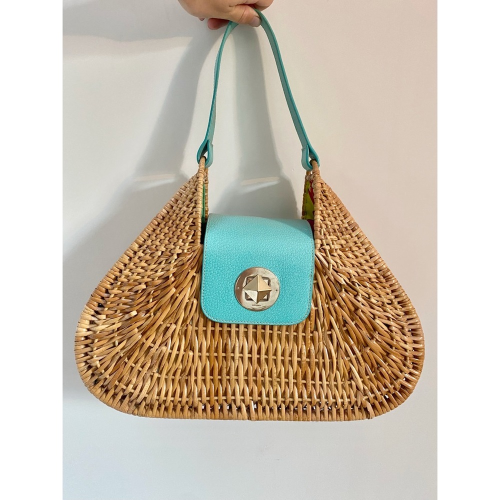 Kate Spade Turquoise Wicker Bag
